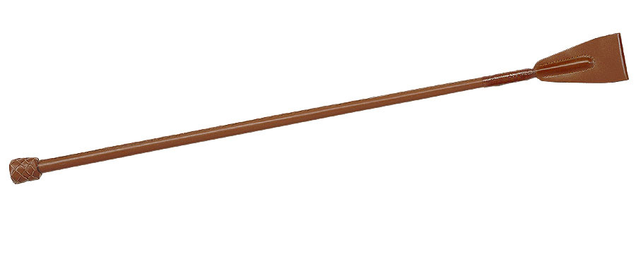 FLECK Reitstock Leder umnäht, Lederknopf
