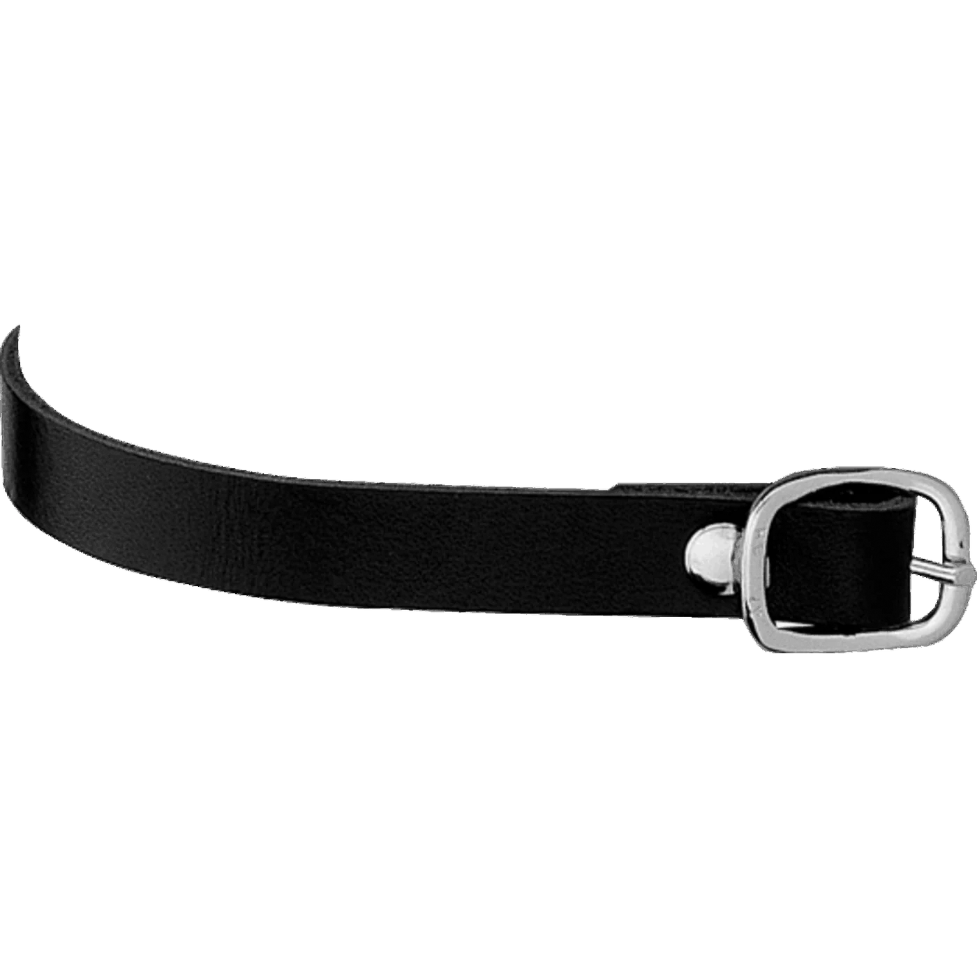 Sporenriemen - 45 cm, Leder schwarz, Schnalle silber