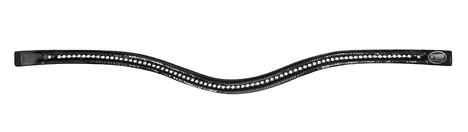 Passier geschwungener Lackleder-Stirnriemen mit Strass