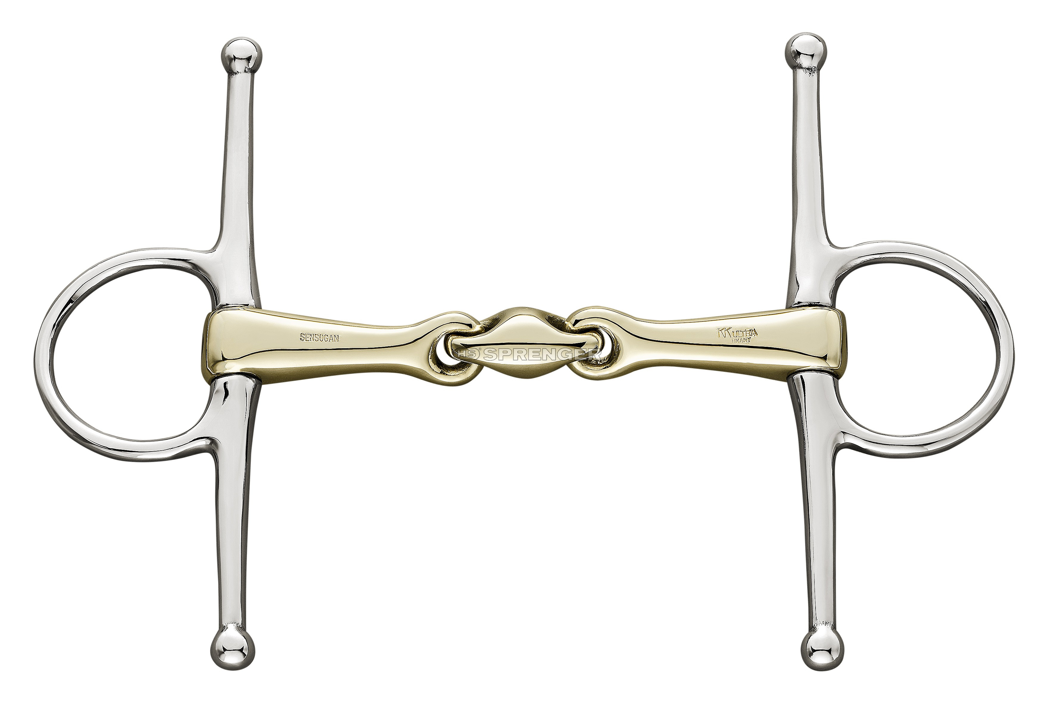 Sprenger KK Ultra Schenkeltrense Sensogan mit Edelstahlringen 18mm